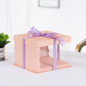 China Recycled Birthday Cake Gift Packaging Boxes With Transparent Window wholesale