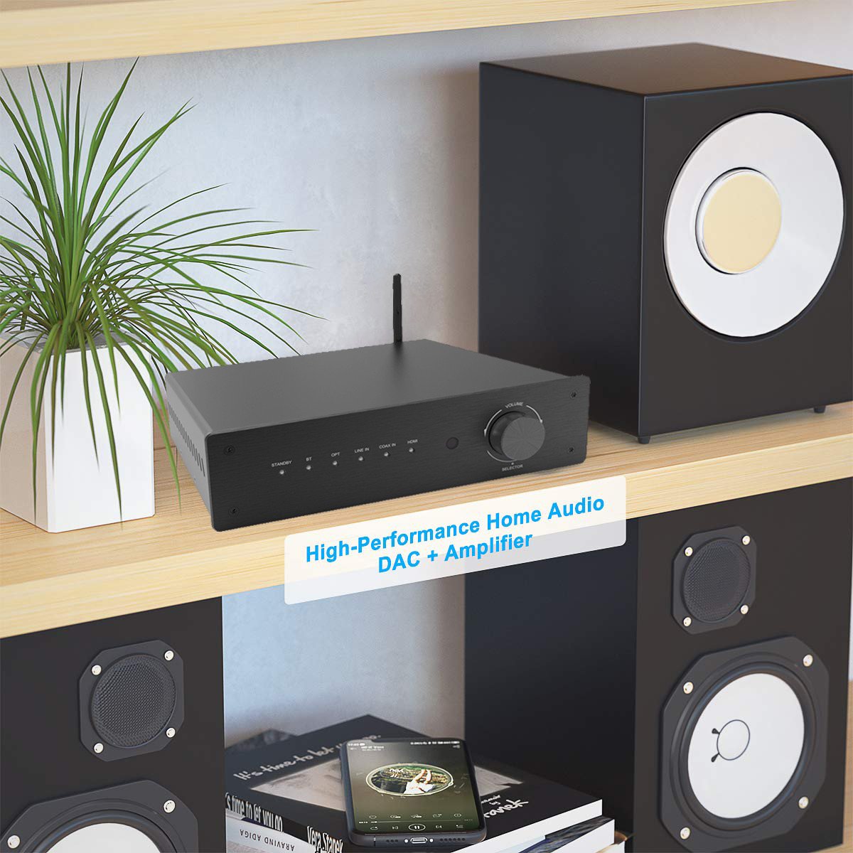 4 Channel Bluetooth Amplifier 50W x 4 OEM Audio Power Amp Hi-Fi Home Stereo Speaker Receiver