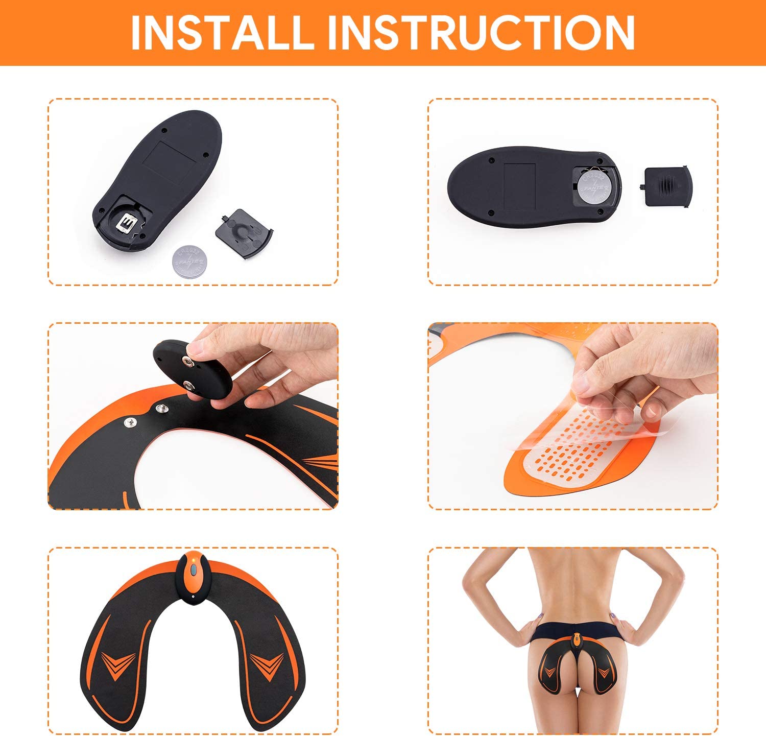 Hip And Buttock Pad Adjustable 4 Modes Ems Hips Trainer Muscle Stimulation