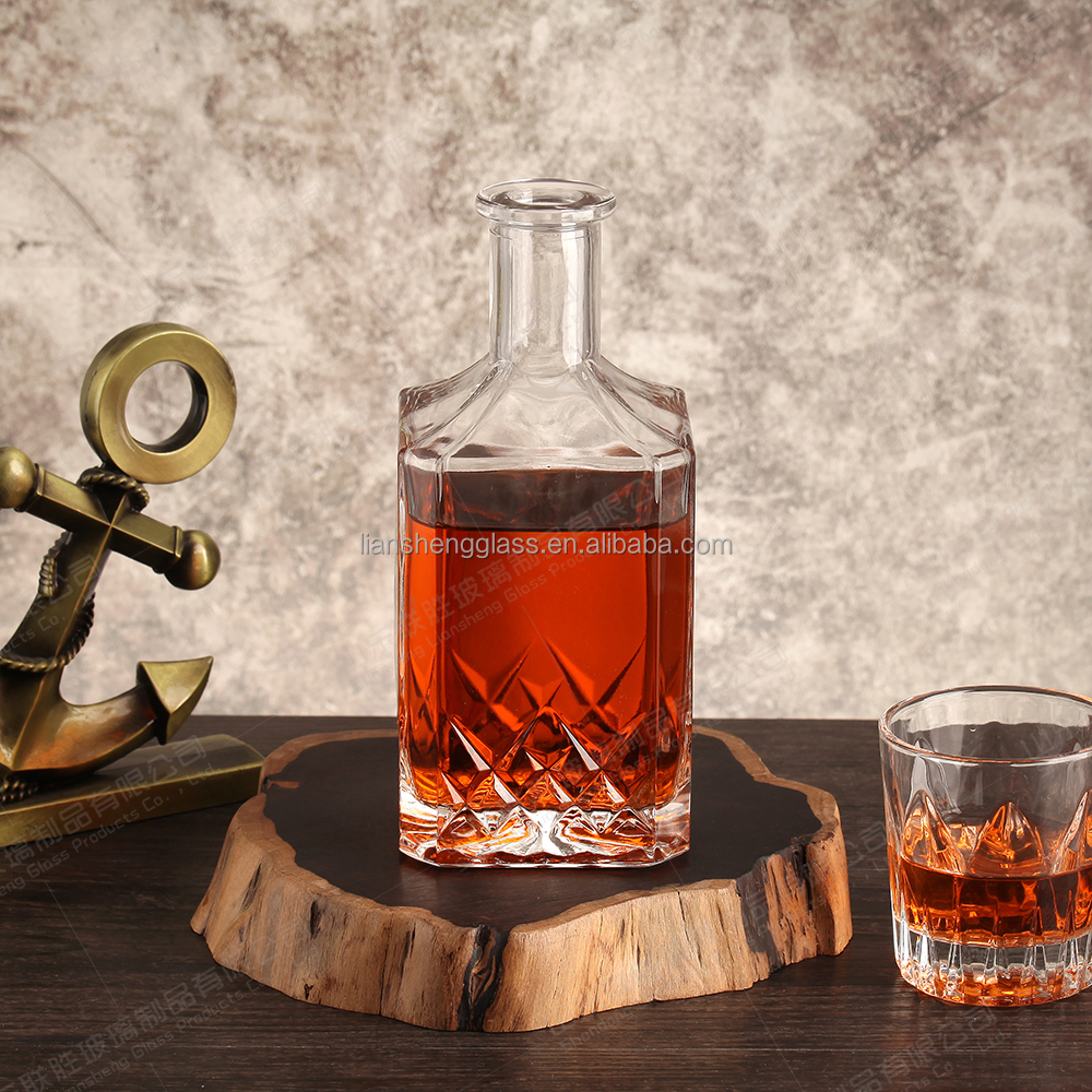 Healthy Glass Decal Square Bottle For Design Grade Crystal Glass Vodka