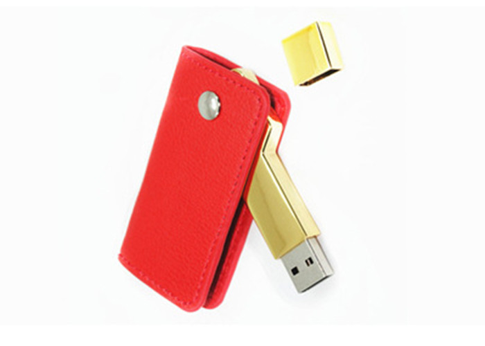 Brown Leather Material Usb Stick Drive With High Speed Storage Function