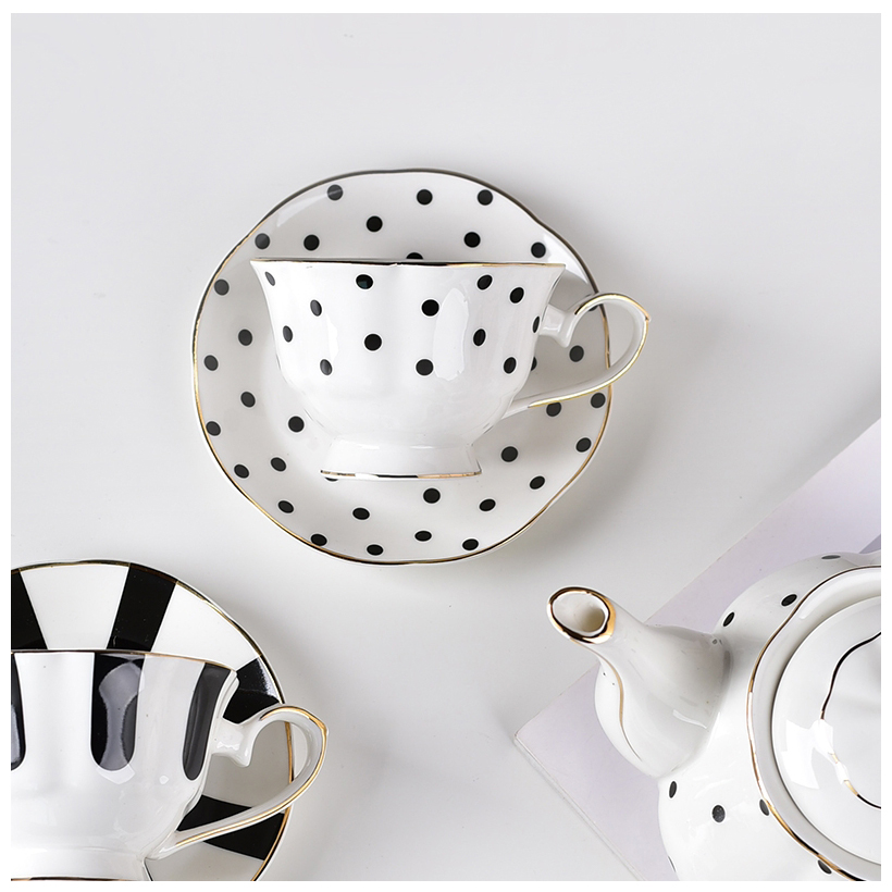 Stylish 180 Ml Light Luxury Ceramic Tea Cup And Saucer Set For European Style
