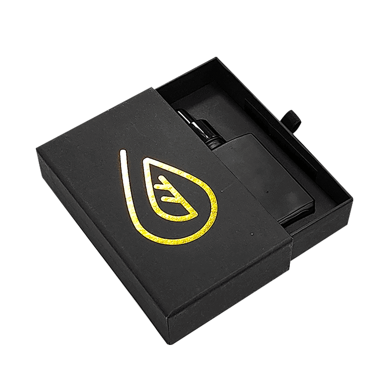Luxury Paper Flip Top Cardboard Box Black Custom Magnetic Box Packaging