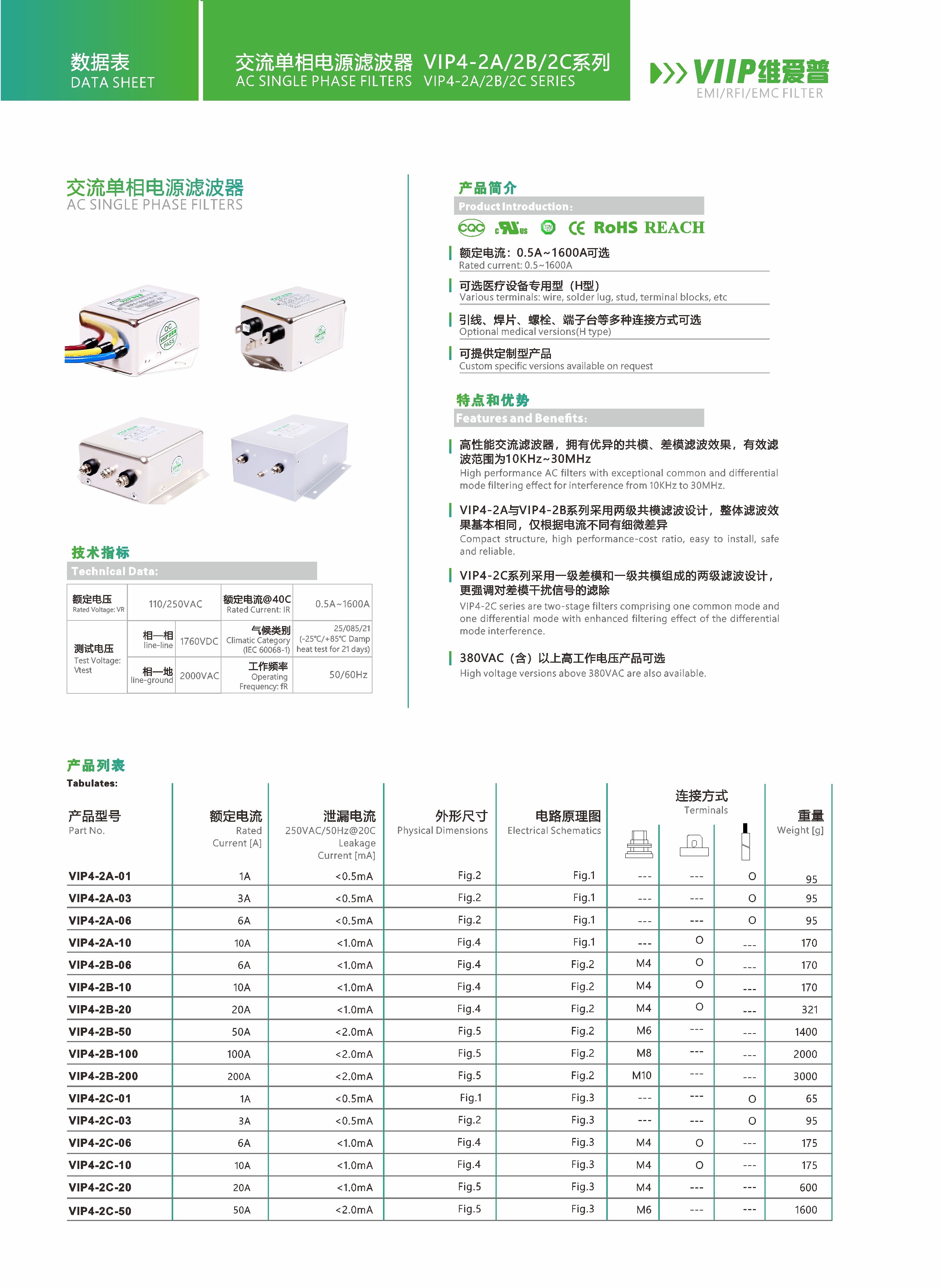 Charging Post 1A EMC Emi Filter Electromagnetic Interference Filter