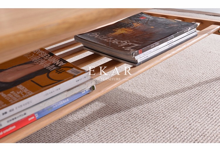 Oval Coffee Table 4 Legs Solid Wood Egyptian Style Living Room Furniture