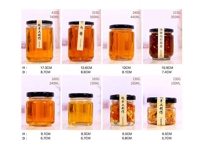 Seasoning Pickle Empty Sealable Glass Jars Round Shape Transparent Color