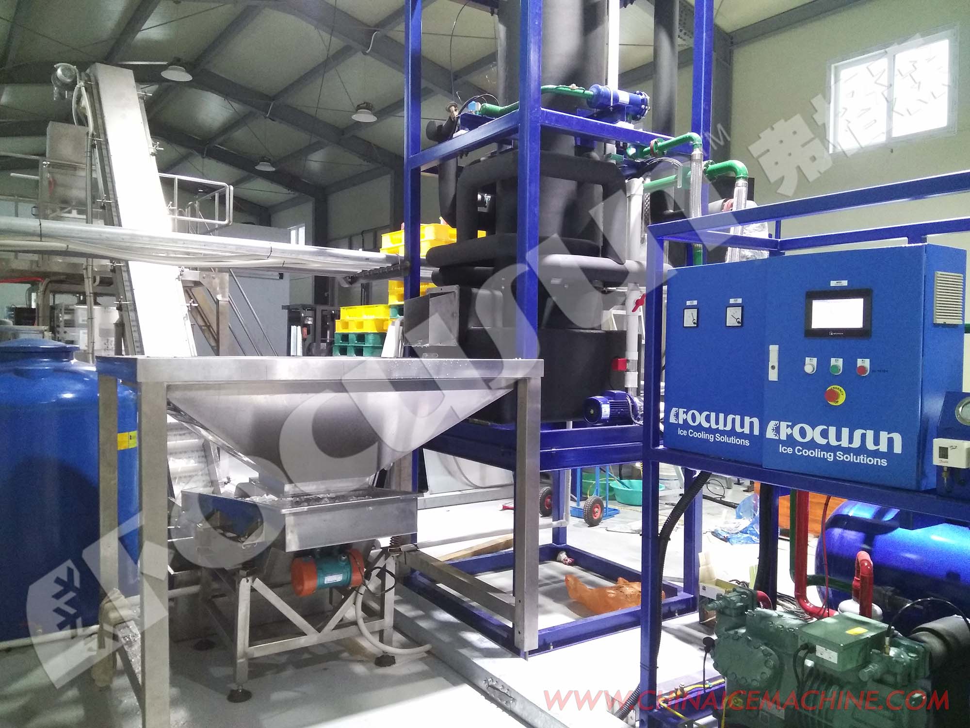 8 Tons/day Industrial Tube Ice Machine with Good and Bitzer Compressor by Focusun