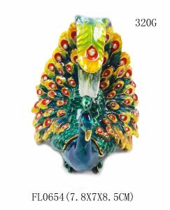 China Double Love Birds Pewter Trinket Box Peacock Trinket Box Wedding Gift wholesale