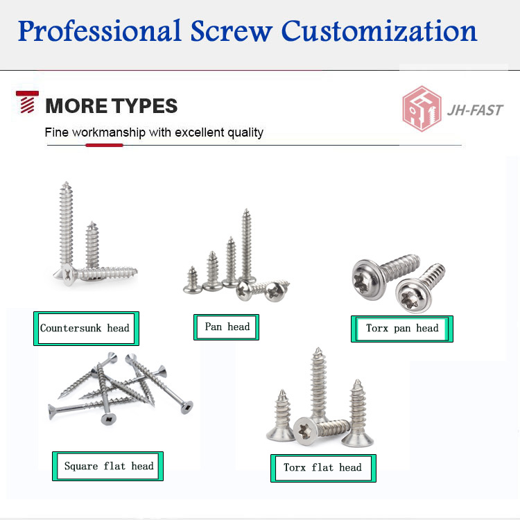 Stainless Steel or Zinc Plated Self Tapping Screw with Phillips Torx Pan Head