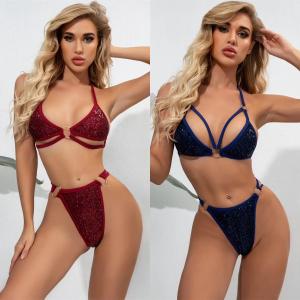 China swimming suit bikini two Piece Swimsuit Backless Printed High Waist Triangle Women'S Swimsuit UPF 50++ polyamide fabric wholesale