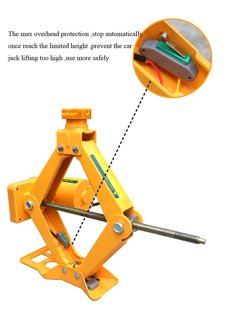 silver /yellow color 100w 12V electric car jack with electric impact wrench