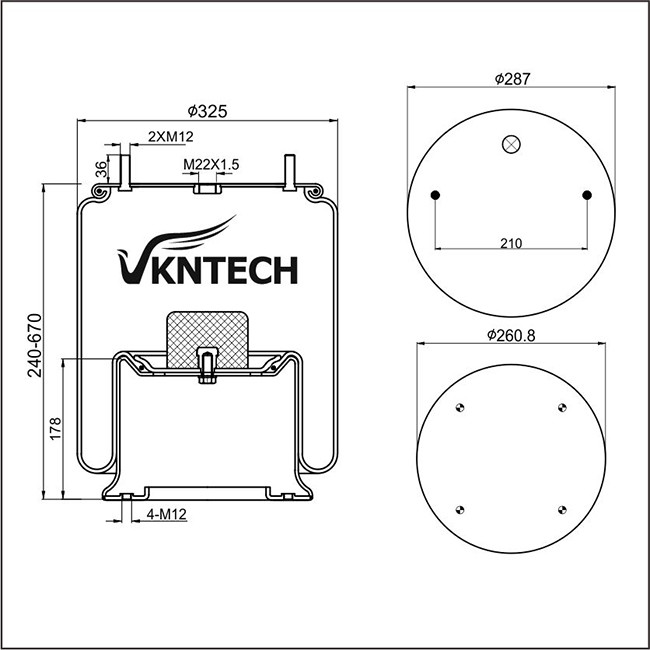 W01-58-6348 SAF 2923V 3.229.0031.00 R Trailer Air Springs Contitech 4023NP03 Goodyear 1R14-729 Vkntech 1K6348