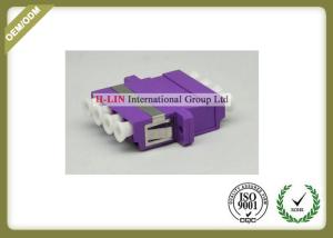 China Plastic Housing Quad LC Fiber Optic Adapter OM4 For Telecommunication Network wholesale