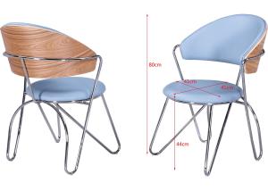 China Sponge Filled Iron Pipe 80cm Faux Leather Dining Chairs wholesale