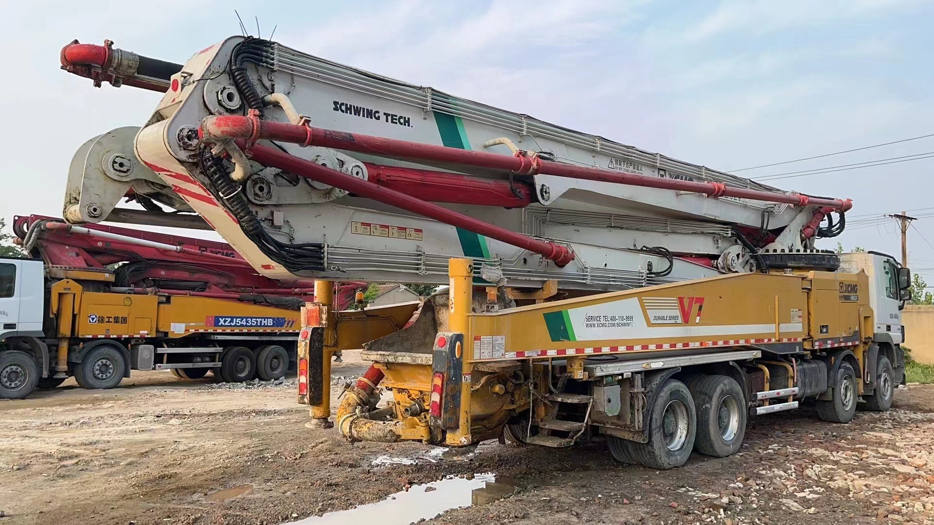 HB62V 62m Used Concrete Pump Truck 2019 XCMG Refurbished Concrete Pumps