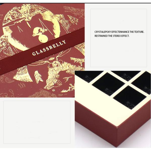 Luxury Chocolate Candy Packaging Gift Boxes With Ribbon , Recycled Paperboard Rectangular Packaging Box