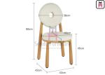 Hollowed-Out Round Back White Velvet Upholstered Restaurant Chair