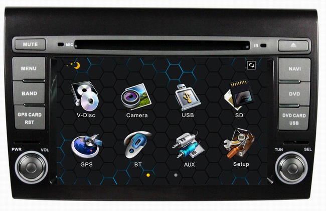 Ouchuangbo car autoradio navi for Fiat Bravo with TV Receiver iPod Aux telephone book Navigator radio OCB-7011