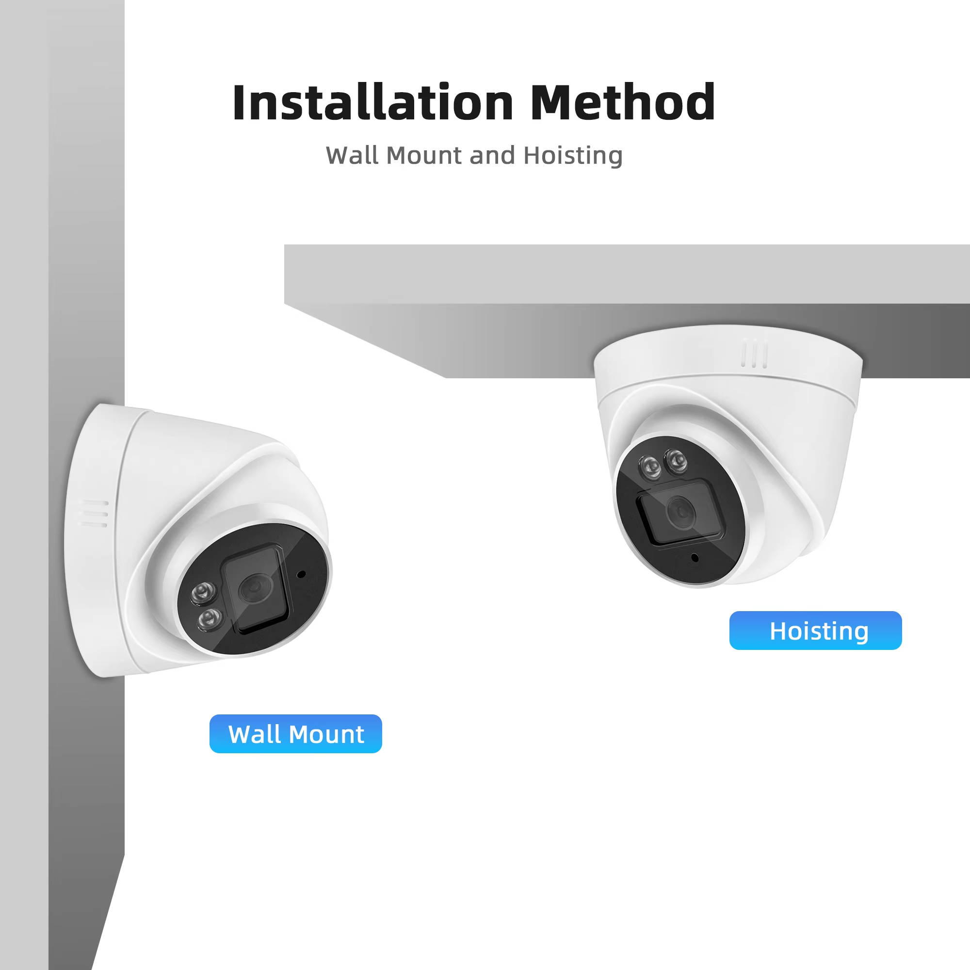 IP Network HD Full Color Camera with Audio AI Human Detect Dome Smart IR POE Camera Night Vision CCTV Camera
