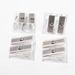 0.98 Inches Transparent Pencil Sharpener Double Hole