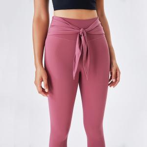 China ODM Plum Red Women Tight Yoga Pants Seamless Ruched Bum Leggings Spandex wholesale