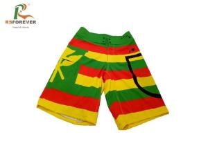 China Colorful Stripes Printed Board Shorts , Quick Dry Surf Beach Shorts wholesale