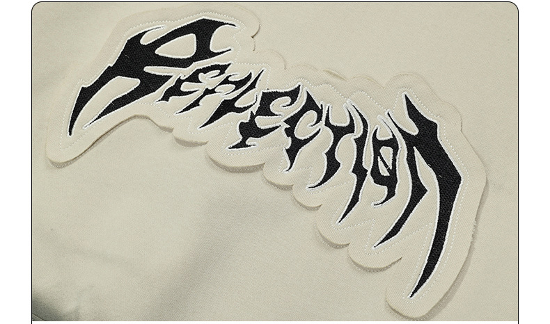 500gsm Knitted Oversized Patch Embroidery Logo Men'S Vintage Pullover Hooded Sweatshirt Men'S