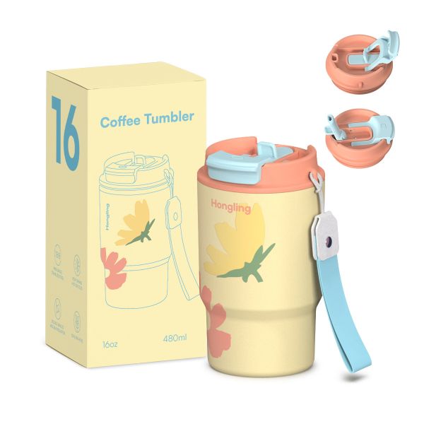 Customized Cross-border Foreign Trade Insulated Flask Coffee Cups Double Drinking Drinkware Tether Water Tumbler Travel Portable Insulated Cups
