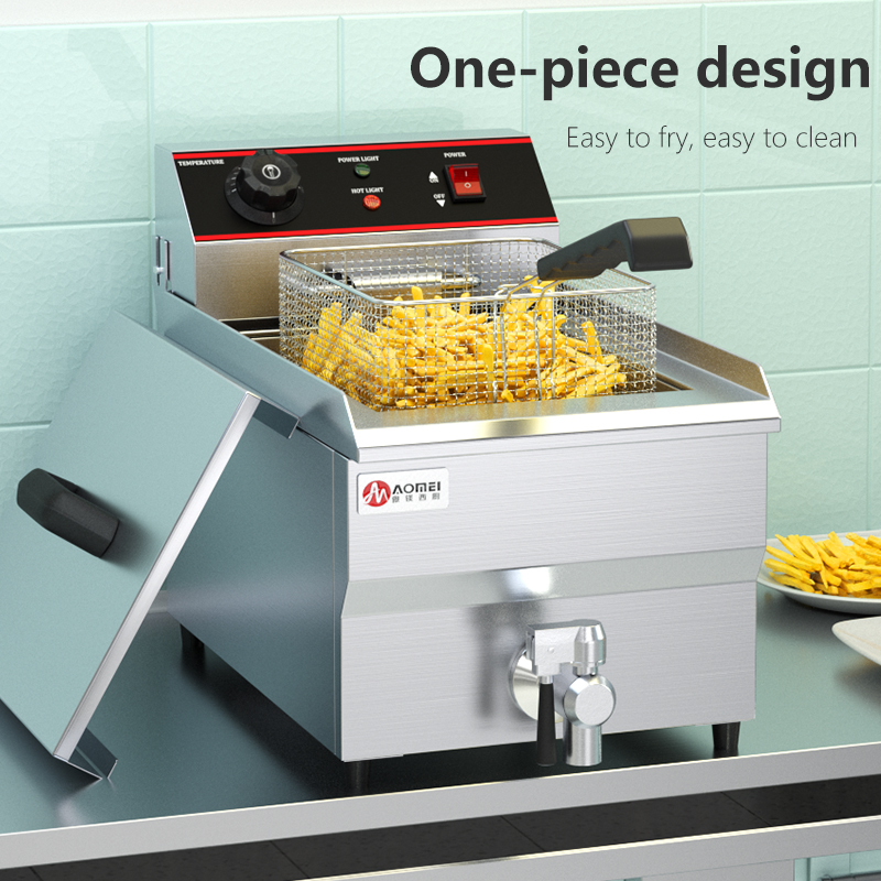 Industrial Hotel Restaurant Supplies 13L Electric Deep Fryer Silver with 1 Tank 1 Basket