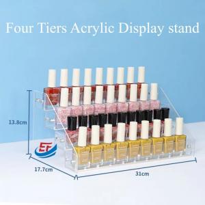 China Cosmetic Display Stand Multifunctional Four Tiers Acrylic Nail Polish Display Stand wholesale
