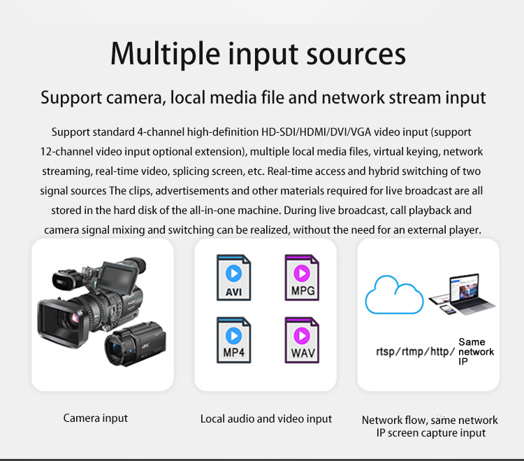 VMIX 17.3 Inch Screen Size Live Streaming Broadcast Equipment for Facebook Tiktok YouTube