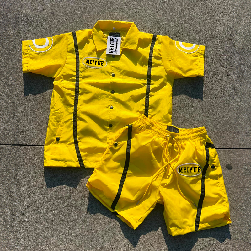 Custom Logo 2 Piece Short Set Polyester Polo Shirts Short Jogging Suit Quick Dry