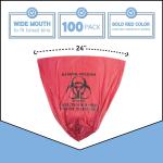 Hazardous Trash Can Liners – Medical Grade No Leak Bags - Biohazard Symbol for