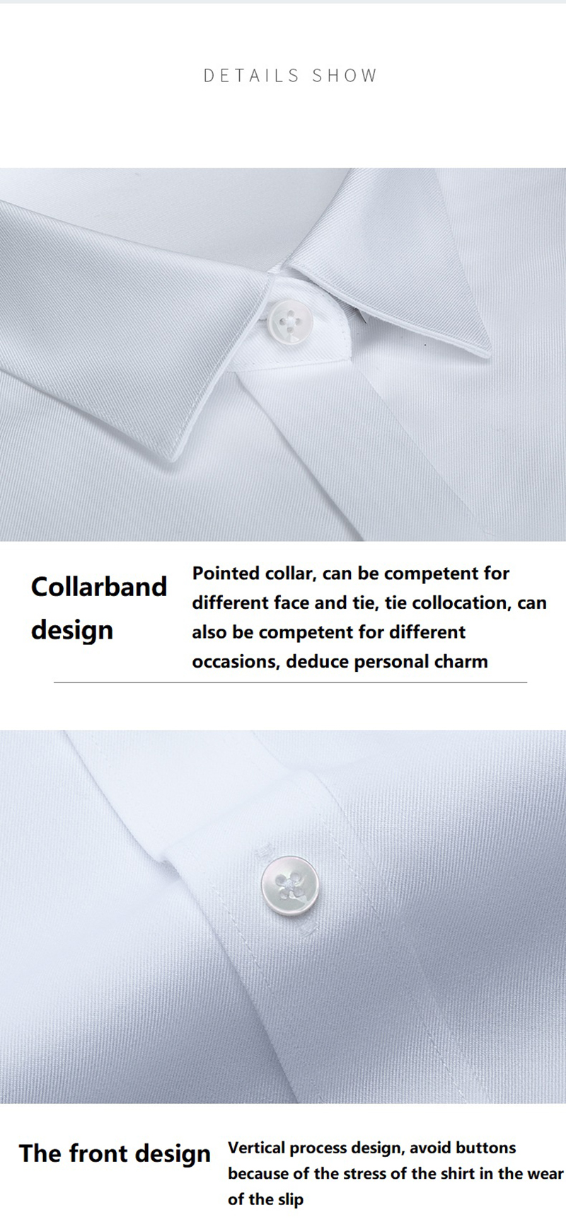 Men's Clothing Office Dress Plus Size Professional Solid Color Uniform Mens Shirts