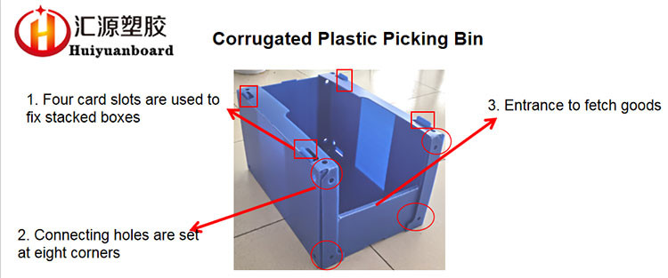Eco Friendly PP Corrugated Plastic Box , Corrugated Plastic Storage Bins