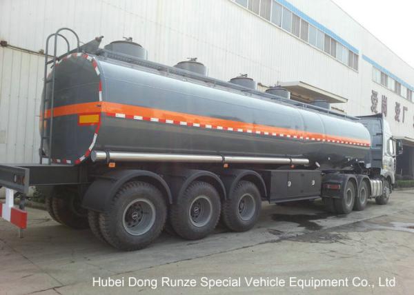 30-45CBM Chemical Tanker Truck 3 Axles For Hydrochloric Acid , Ferric Chloride