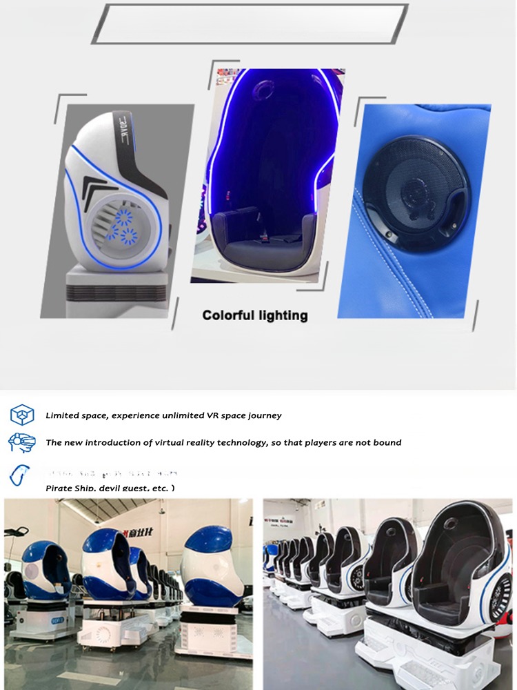 Other amusement park products 9d vr capsule chair for 2 players virtual reality vr cinema chair