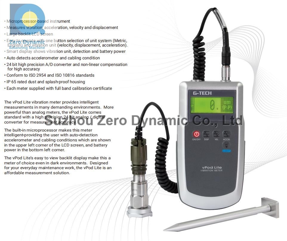 High Precision Portable Vibration Meter , Handheld Vibrometer With LCD Display
