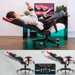 Comfortable White PU Leather Racing Gaming Chair for Professional E-sports