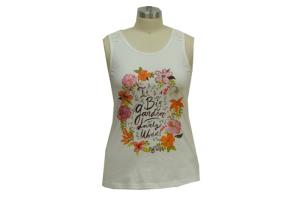 China Round Neck Flowy Ladies Tank Tops White Camisole Tank Top Lace Stitching Shoulder wholesale