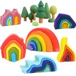 Montessori Wave Forest Stacker Tower Rainbow Toy Stacker