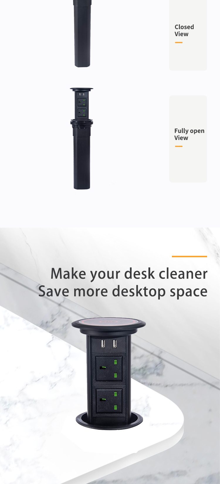 Junnan Multi-function Socket with Intelligent Pneumatic Lift Design Socket for Kitchen and Intelligent Pneumatic Lift Design