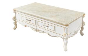 China White Marble Top Storage Wooden Coffee Table wholesale