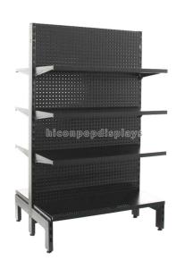 China Supermarket Store Metal Retail Gondola Shelving Black Freestanding Gondola Rack wholesale