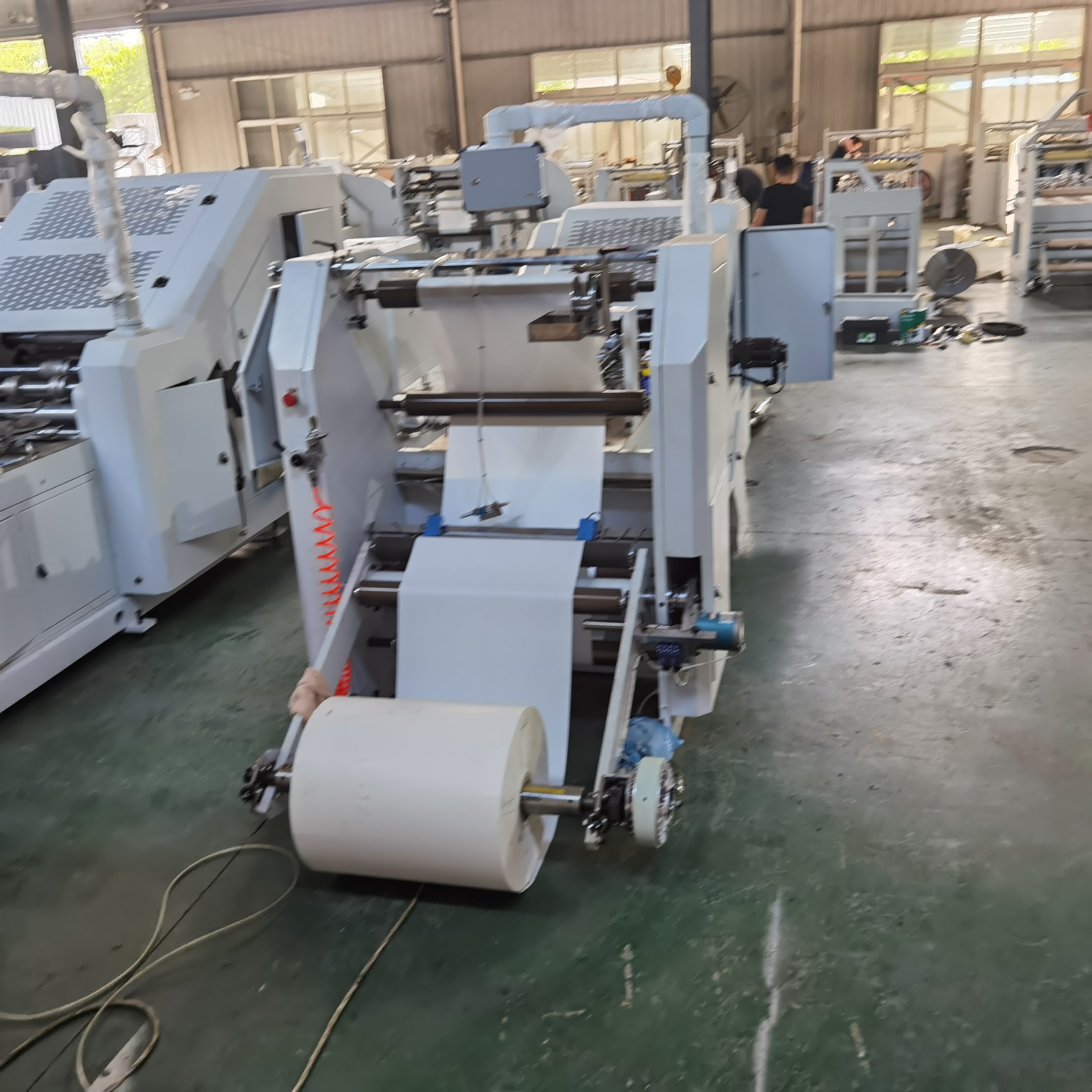 HJ-200+LST-4700/4700R Roll Feeding Flexo Printing Square Bottom Paper Bag Making Machine#200pcs/Min Paper Carry Bag