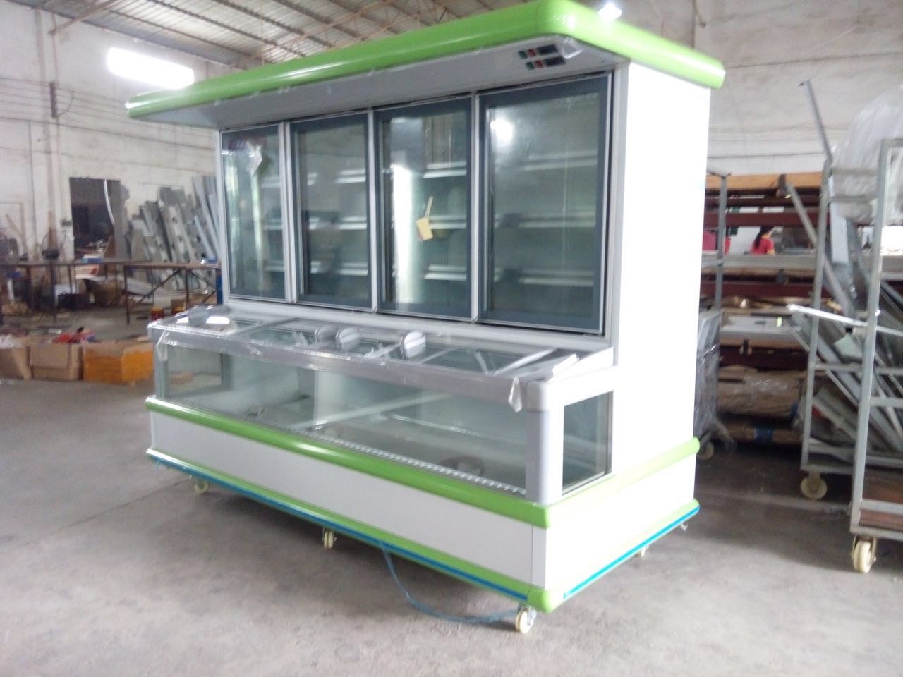 Four Swing Doors Combination Commercial Display Freezer