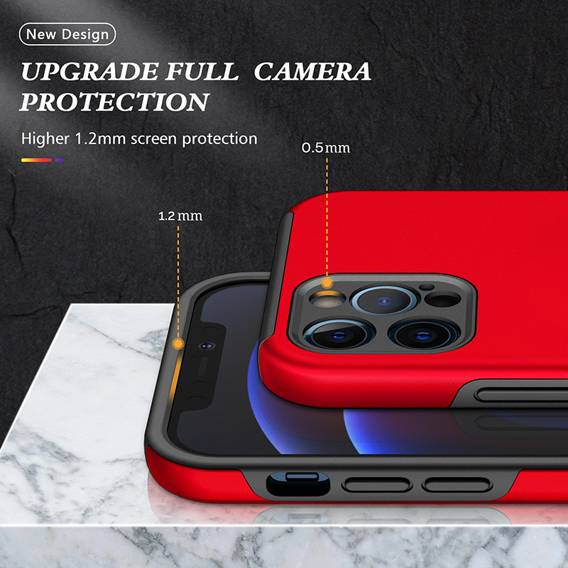 Dual Layers Finger Grip Phone Case Foldable Kickstand Camera Lens Protection For Car Mount