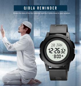 China azan watch 1730 Qibla Multifunctional Waterproof Digital Men's Watch wholesale