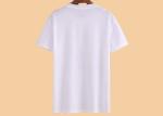 White Sublimation Printed Casual T - Shirts Cotton Crew Neck Regular Fit