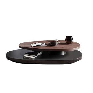 China Oak Dark Wood Oval Coffee Table Oval Wood Coffee Table With Storage wholesale